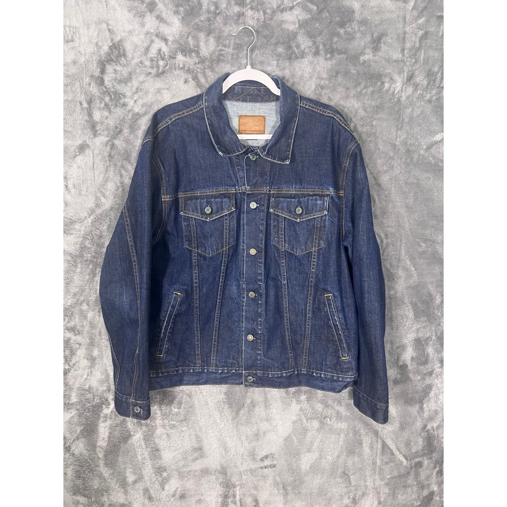 Gap 1969 Mens Dark Wash Denim Trucker Jacket Blue XL